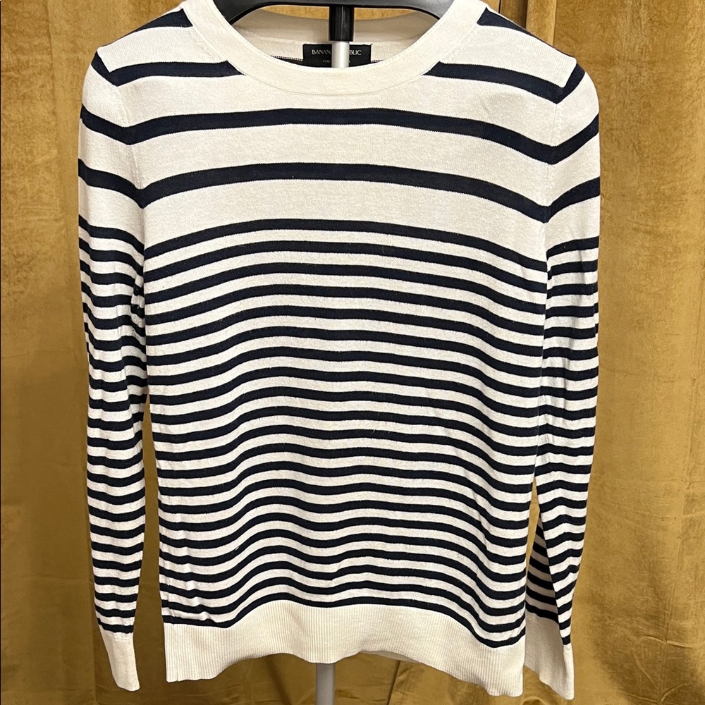 Banana Republic Black and White Striped Sweater